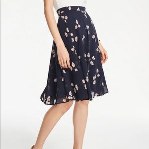 NWOT Ann Taylor PETITE CHIFFON FLORAL FULL SKIRT